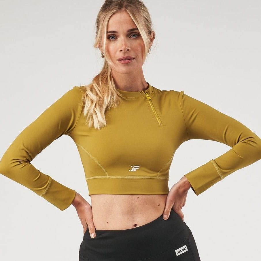 2 Pack -FRENCH MUSTARD TOP WITH SIDE ZIP CROP
