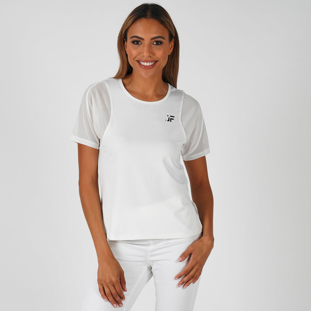 TEE with Mesh Arms White
