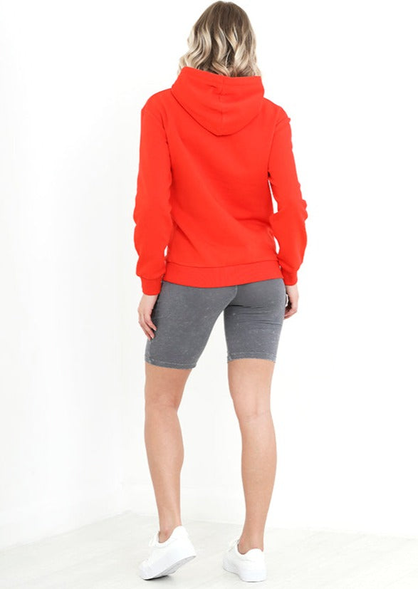 HOODIE WITH POCKETS CORAL